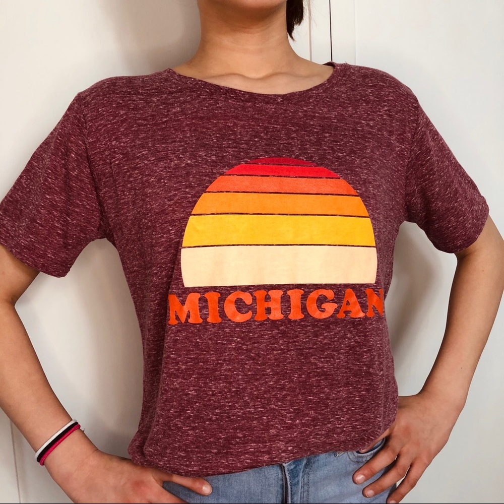 Comfy burgundy high low Half Circle MICHIGAN